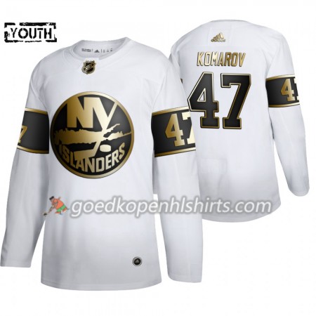 New York Islanders Leo Komarov 47 Adidas 2019-2020 Golden Edition Wit Authentic Shirt - Kinderen